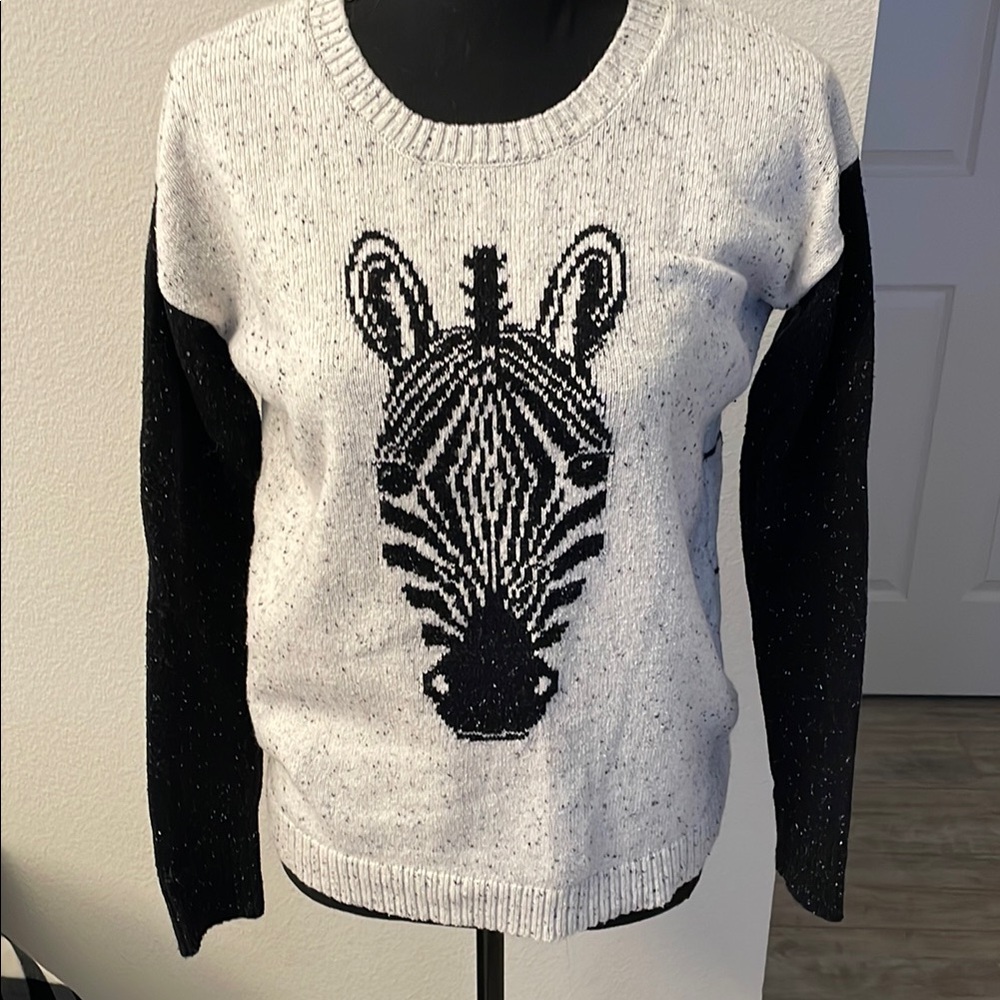 Kenzie Black and White Zebra Sweater